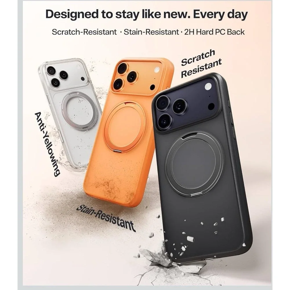TORRAS Upgrade 360 Magnetic Stand for‎ iPhone 17 PRO Case -Black
